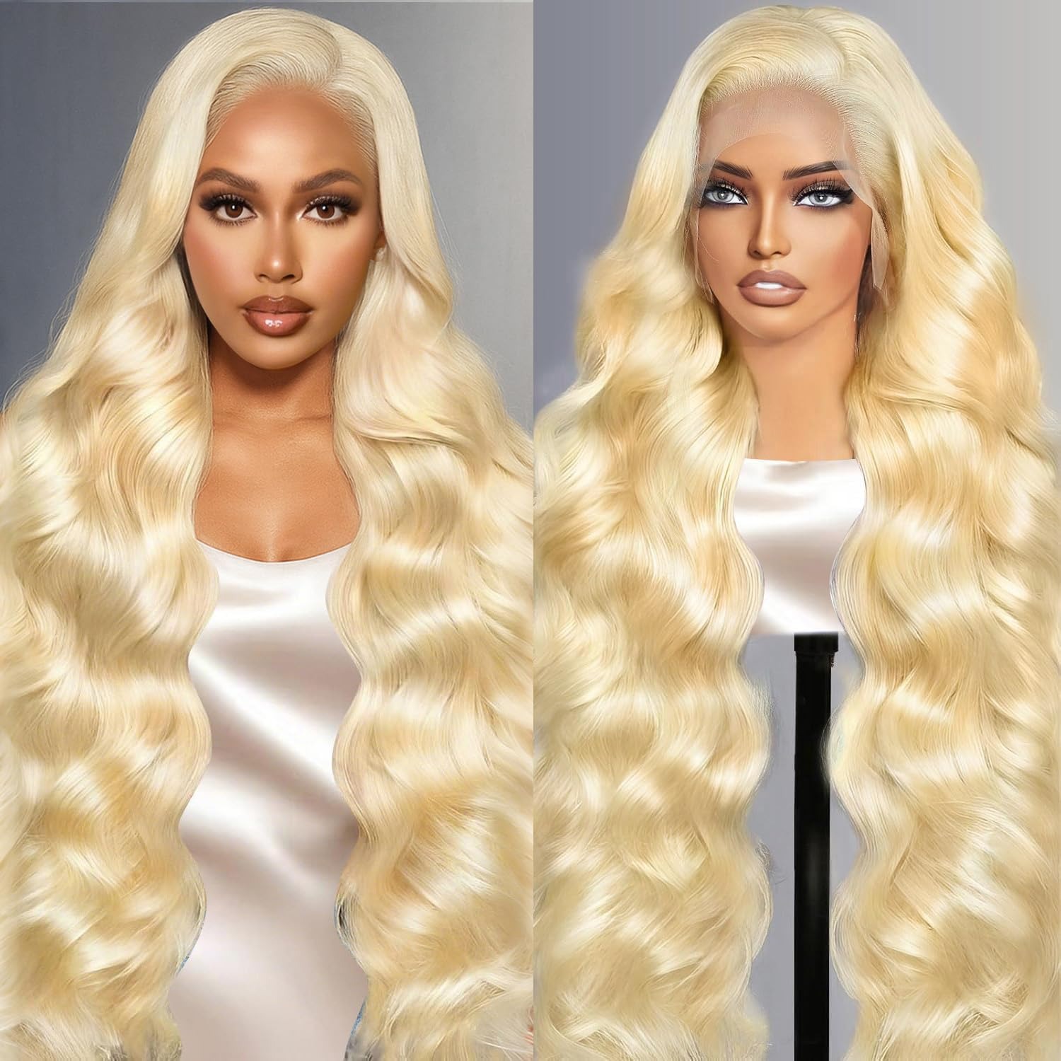 613 Blonde Body Wave Lace Front Wig - 13x4 Dantel Ön Peruk Gerçek Saç