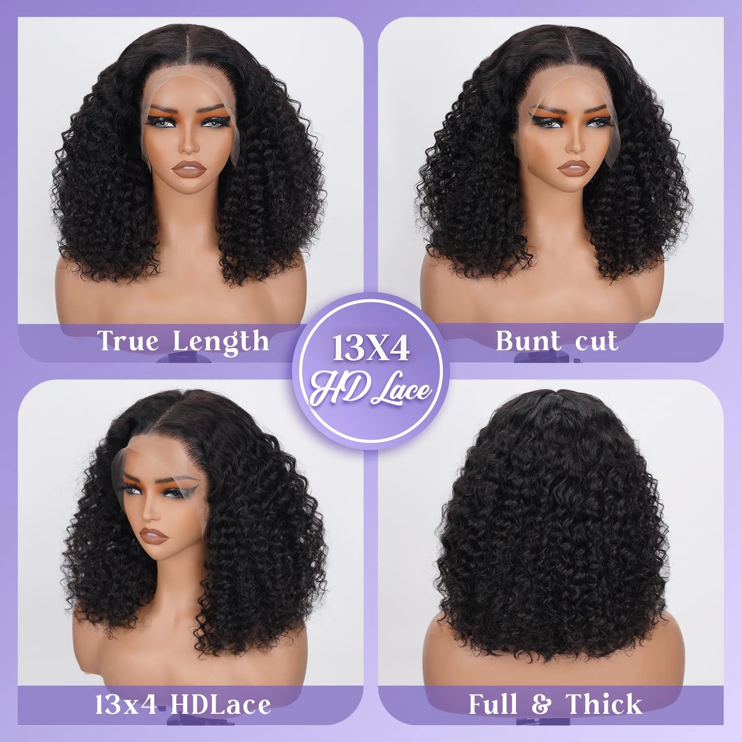 14 16 İnç Kıvırcık Derin Dalga - Glueless Wear And Go Human Hair Wig incelemesi ve fiyatı