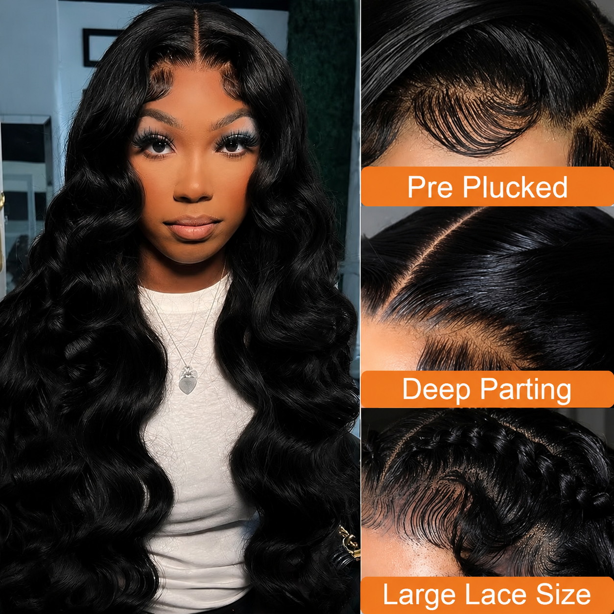 34 inç 13x4 HD Şeffaf Dantel Ö - Hd Lace Frontal Wig Human Hair Pre Plucked incelemesi ve fiyatı